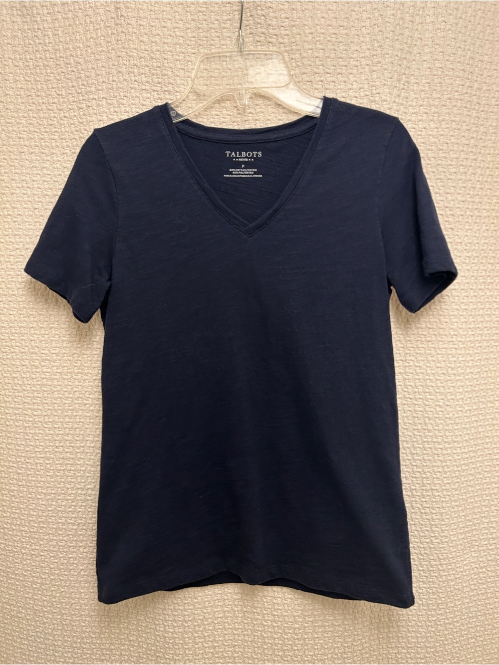 Talbots Short Sleeve V-Neck Tee in Navy